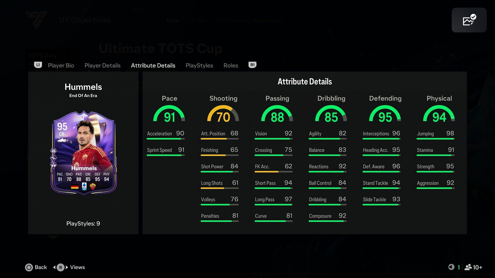 The stats (Image via EA Sports)